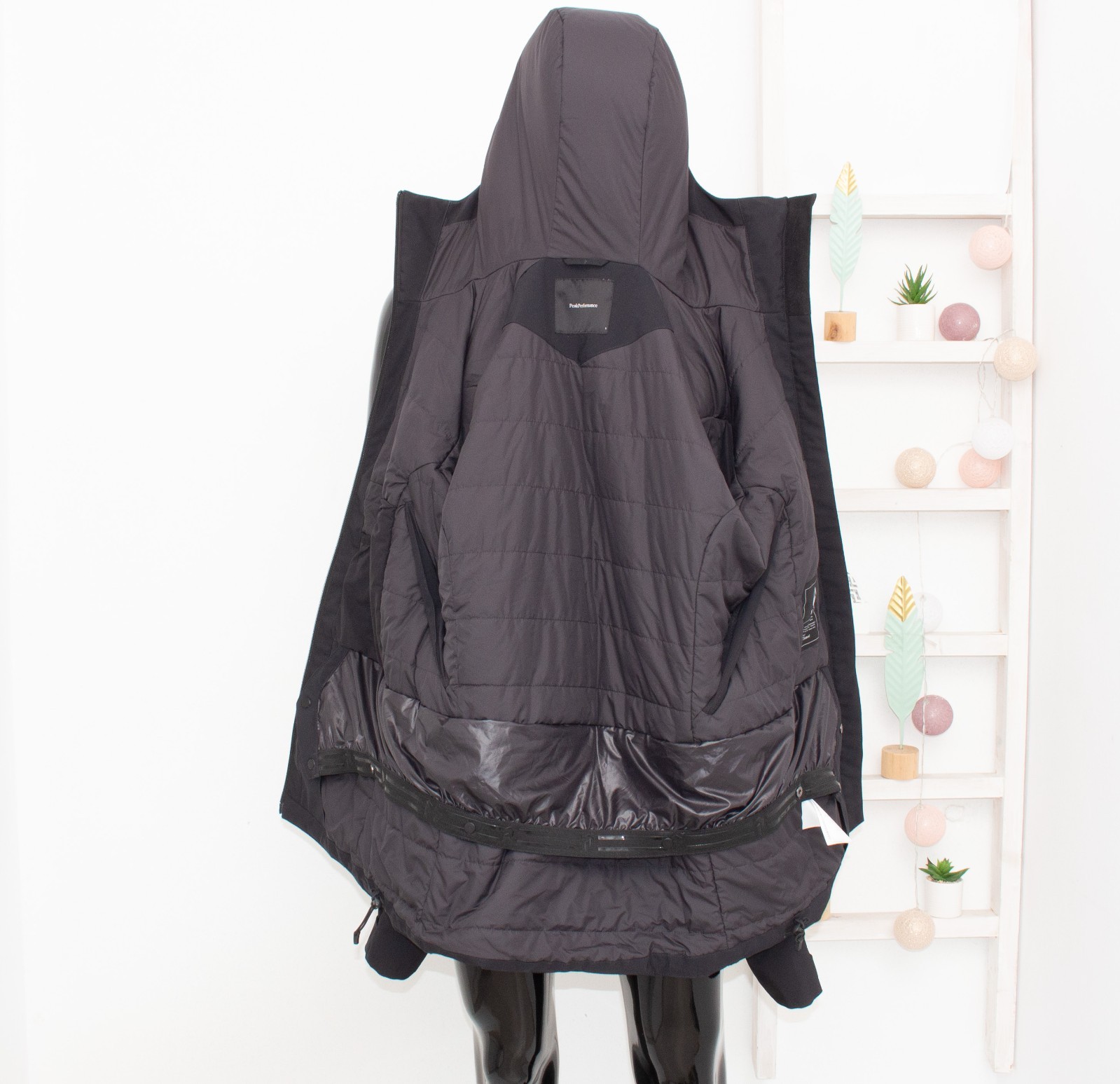 Peak Performance Maroon Long Jacket Black Ski Coa… - image 12