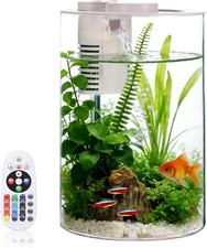 3 Gallon Fish Tank Aquarium Starter Kit with Filter and LED Light for small fish