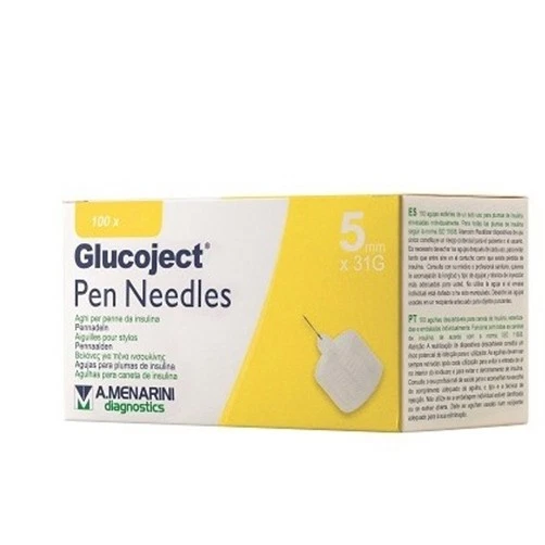 Menarini Glucoject Aghi Per Penna Da Insulina 5 mm 31G 100 Pezzi