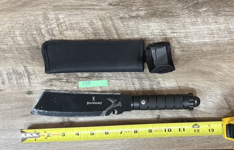 Browning tactical fixed-blade hunting knife featuring a black finish.