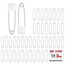 PCS Safety Pins for Diaper, 2.2 Inch Small Plastic Head Cloth Diaper Nappy 50
