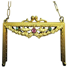 Antique Vintage Purse Frame Jewelled - SELLER PAYS US TARIFFS