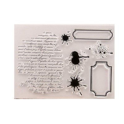 Ink Marks Dots English Sentiments Background Clear Stamps Rubber A1376 Decor