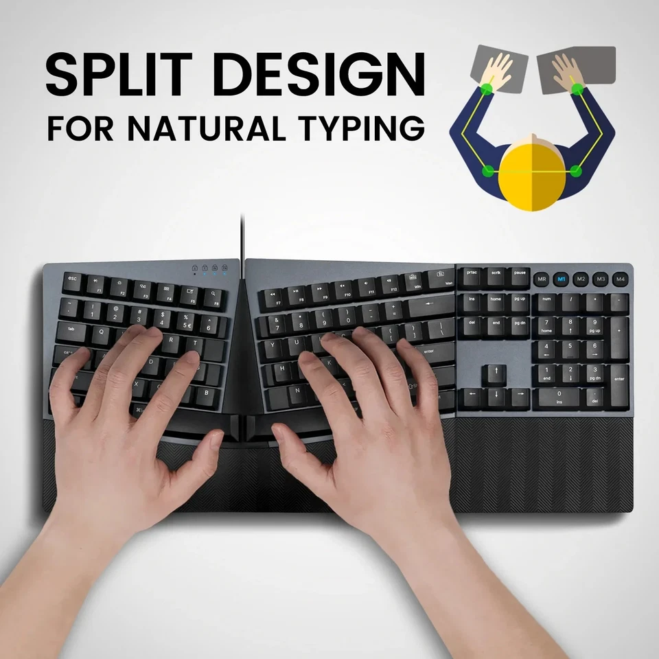 Perixx PERIBOARD-535BR Wired Ergonomic Mechanical Split Keyboard - Low-Profile - Image 4 of 4