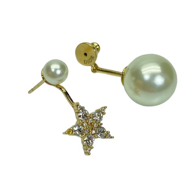 Christian Dior Tribal Star Rhinestone Earrings Elegant Small Accessories