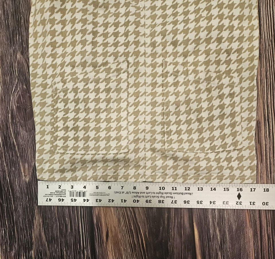 DICKIES XL Girls Houndstooth Tan Overall Dress Buckles Denim Pockets Jerry Leigh - Image 3 of 4