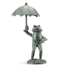 SPI Frog with Umbrella Garden Spit