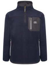 Image of Jcb Workwear Trade Heavyweight 1/4 Zip Tech Fleece Navy Blue Size L