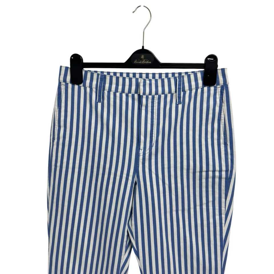 J.Crew Men's chino pants striped white blue straight leg size 29 - Image 2 of 4