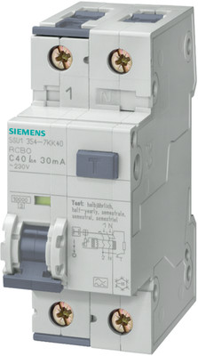 SIEMENS FEHLERSTROMSCHUTZSCHALTER 4.5KA 6KA 1P+N C25 AC TYP 5SU13531KK25
