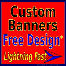 CUSTOM BANNERS - HUGE & MEGA LARGE -Heavy Duty Reinforced Vinyl-USA MADE QUALITY