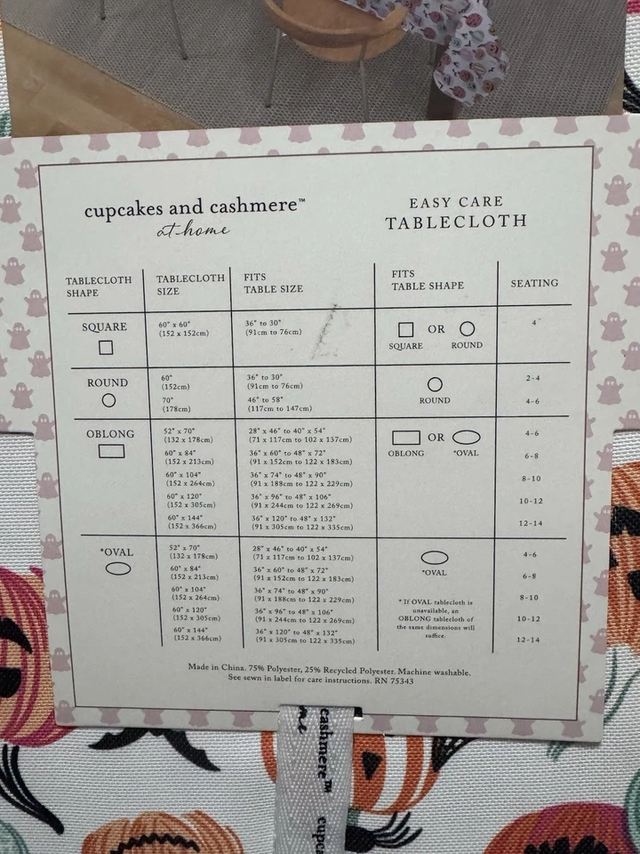 CUPCAKES & CASHMERE Multicolour Pumpkin Halloween Party Tablecloth 152x213cm New - Image 4 of 4