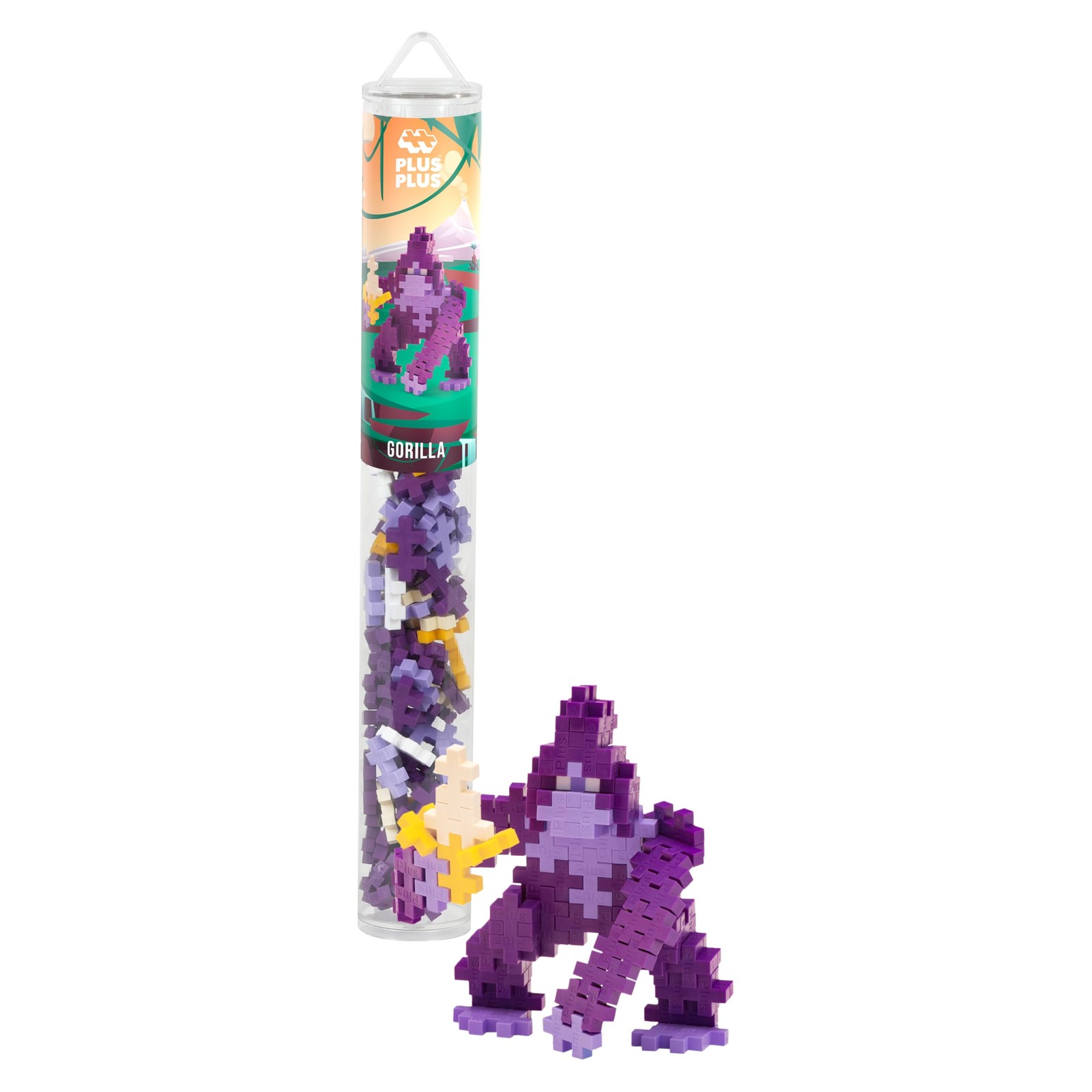 Plus-Plus 4322 Geniaal bouwspeelgoed, gorilla, creatieve bouwstenen tube, bouwst