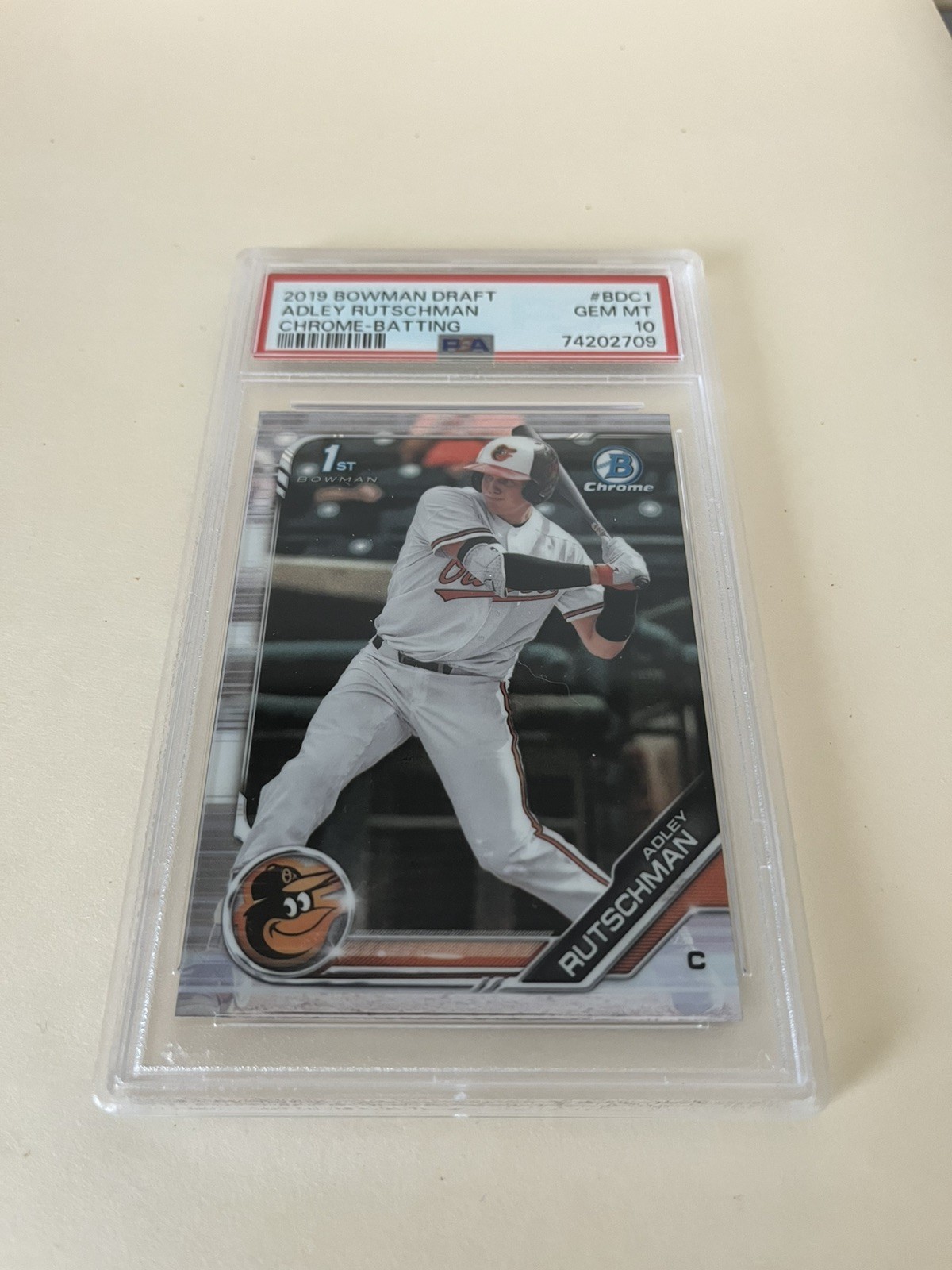 2019 BOWMAN CHROME DRAFT ADLEY RUTSCHMAN 1ST ROOKIE RC BATTING #BDC1 PSA 10