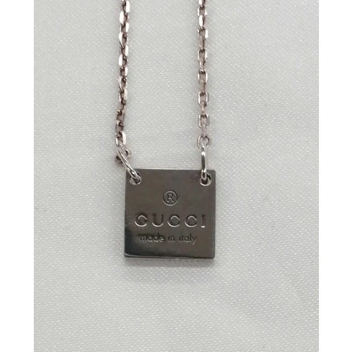 GUCCI Collana Argento Piatto Quadrato Giappone
