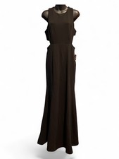 NWT Lulus L Black Sleeveless Mermaid Maxi Dress Formal Wedding Stretch Slimming