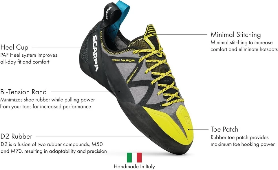 SCARPA Vapor Lace Rock Climbing and Bouldering Shoes Mens Size 8.5 Womens 9.5 - Image 4 of 4