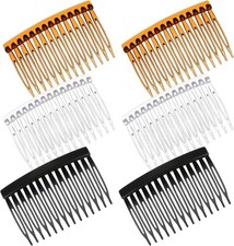 6 Pieces French Side Comb, 14 Teeth Vintage Plastic Side Combs, Decorative Hair