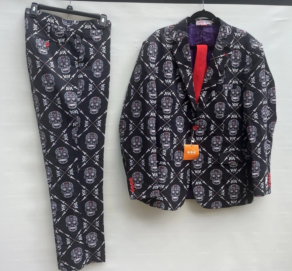 Traje de Esmoquin Esqueleto Haunting Hombre Día de los Muertos Disfraz Por Opuesto Talla 46 Foto 3 de 4