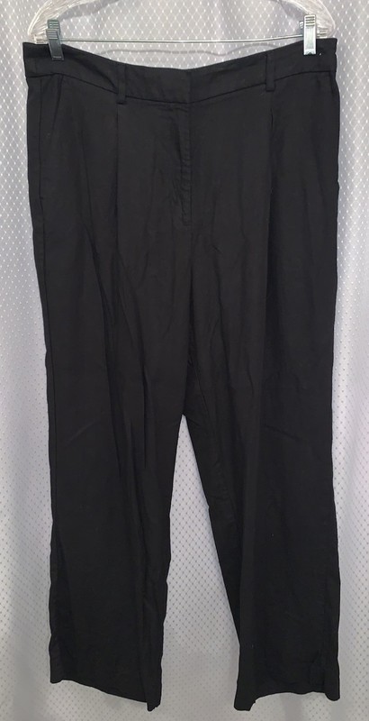 Old Navy Black Linen Taylor Wide Leg Pants Size Large