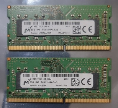 Micron PC4-25600 PC4 3200AA 16GB 2x8GB DDR4 1RX8 3200MHz 260pin Arbeitsspeicher Ram