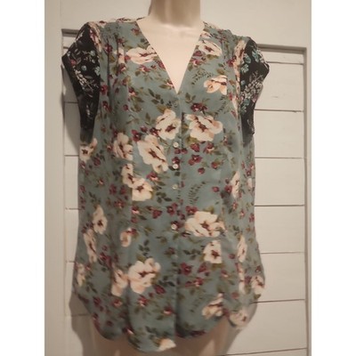 DR2 by Daniel Rainn Multi-color Women's Floral Blouse Size Medium