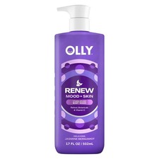 OLLY Renew Body Wash with Vitamin D, Retinol  17 Ounce Pack of 1 , Purple