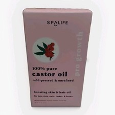 SpaLife 100 Pure Castor Oil Cold-Pressed 7oz  Hair Lash Brow Growth Treatment