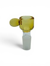 14mm Glass Bowl Slide Water Pipe Hookah - Built In Screen - Yellow