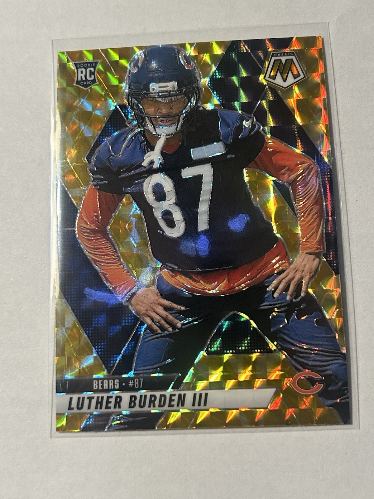 2025 Mosaic Football Luther Burden RC #383 Yellow Reactive SP