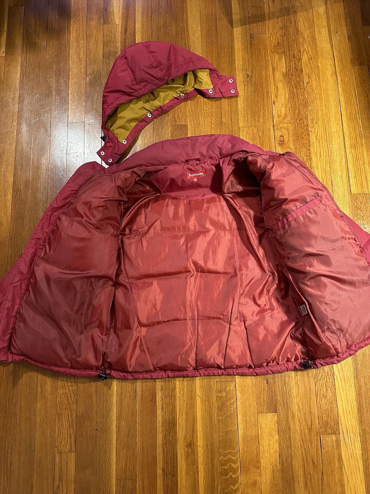 Supreme Stripe Panel Down Jacket FW18Burgundy, du… - image 5