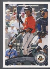 Houston Astros LJ HOES Signed Topps Card