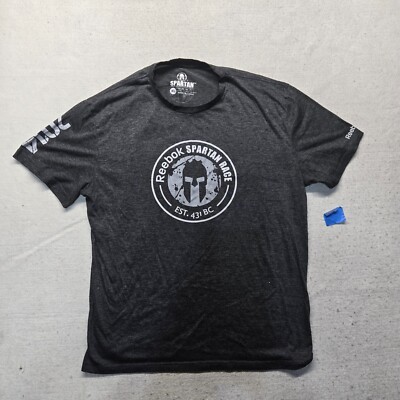 2014 Reebok Spartan Race Trifecta Qualifier Finisher Adult Gray T-Shirt Men's XL