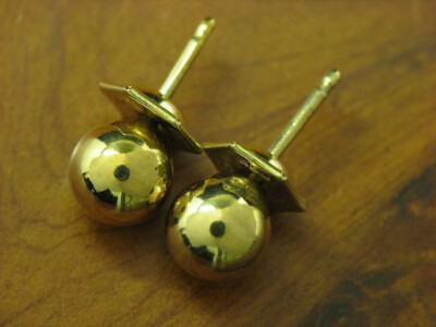 NKlaus Coppia Di Orecchini A Perno Triangolari 333 Oro Giallo - Foto 5