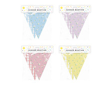 Summer Garden Bunting Floral Daisies Gingham Patterned 12 Flags Party BBQ - 4.5M