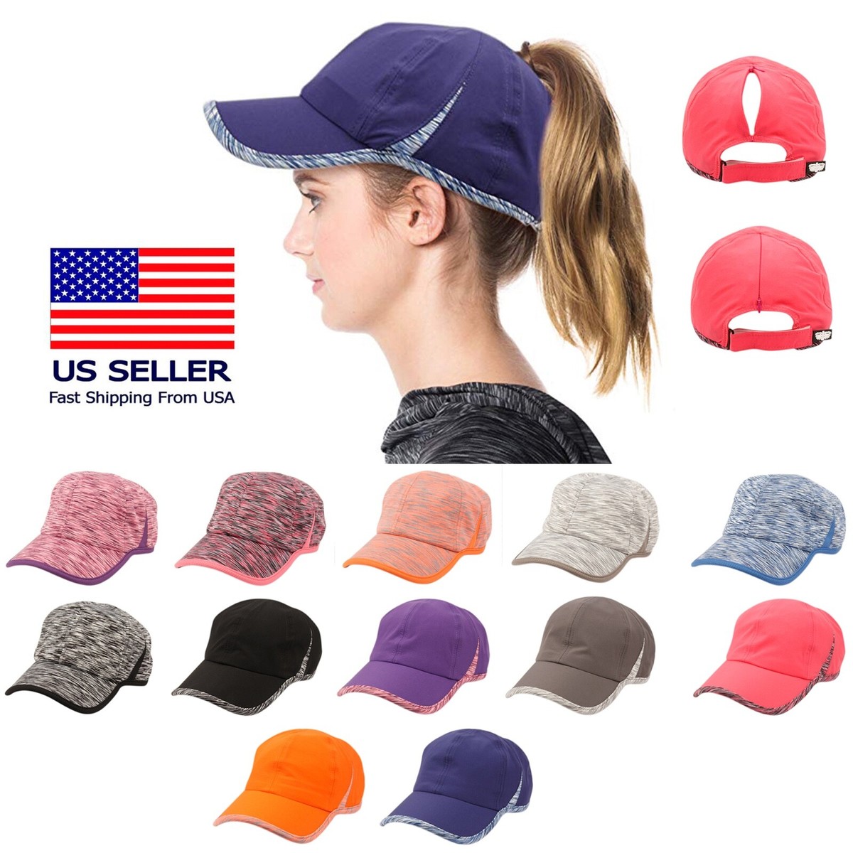 Women's Ponytail Baseball Cap – Adjustable Dad Hat For High Buns & Messy Hair, UV Protection