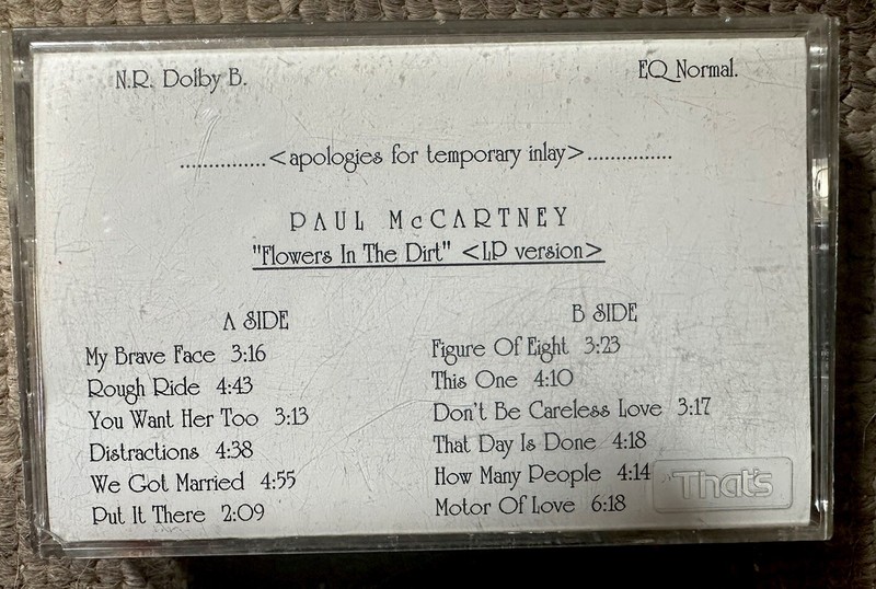 SALE Paul McCartney - Flowers In The Dirt - Abbey Road Advance Cassette RARE