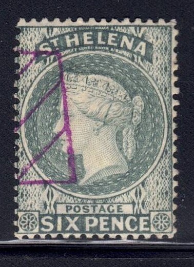 Saint Helena 1884 - 1894 6d. grey Queen Victoria used