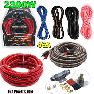 #ad 2300W 4 Gauge Car Audio Cable Kit Amplifier Install Amp RCA Subwoofer Sub Wiring $18.98