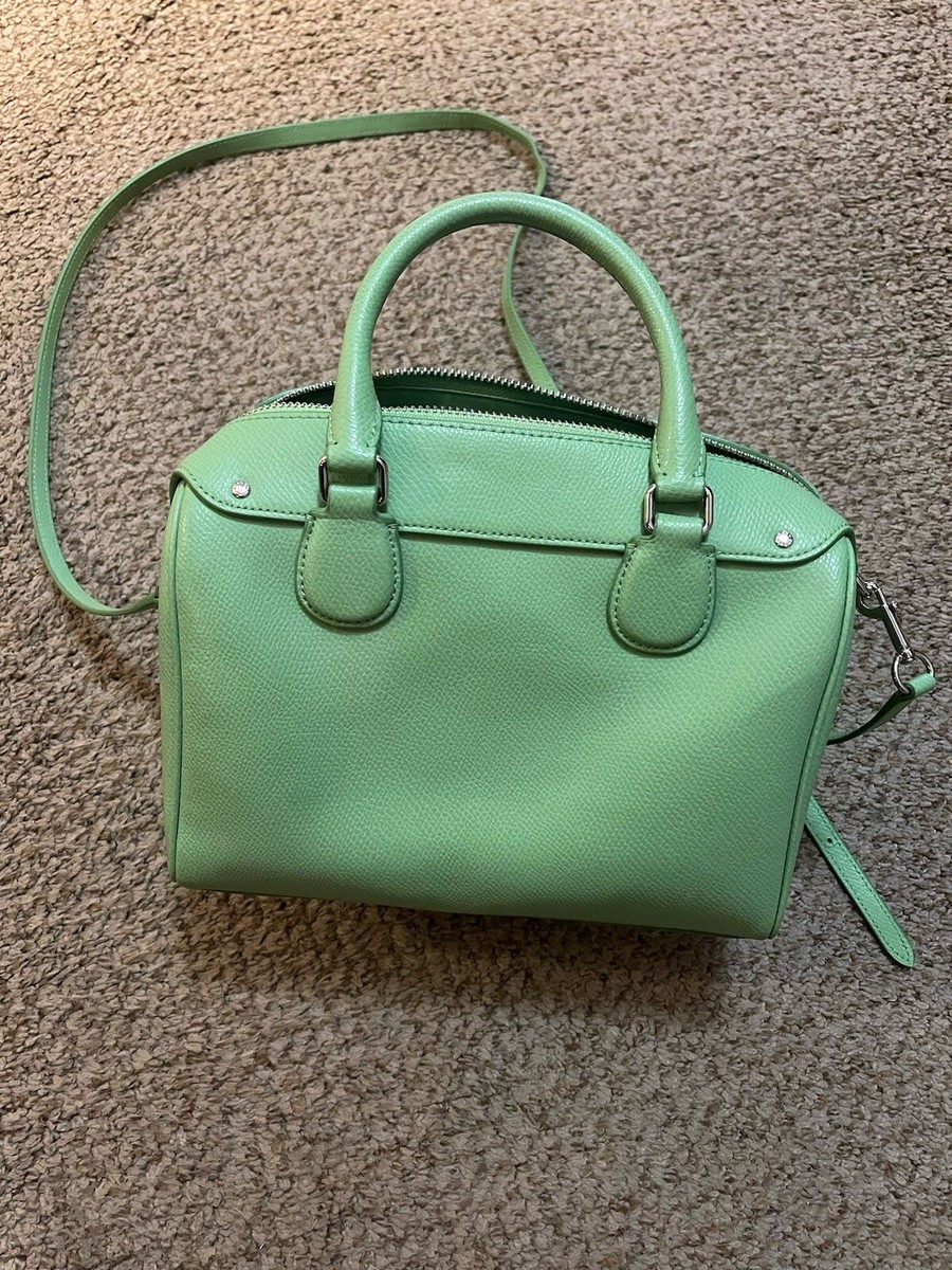 COACH LEATHER MINI ROWAN SATCHEL HANDBAG CROSSBODY PURSE GREEN