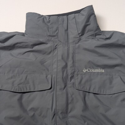 Columbia Interchange Jacket Mens Large Gray 3-in-1 Lined Omni Tech