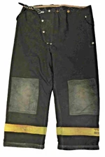 44x30 Janesville Black Firefighter Turnout Pants w/ Yellow Reflective Tape P1466