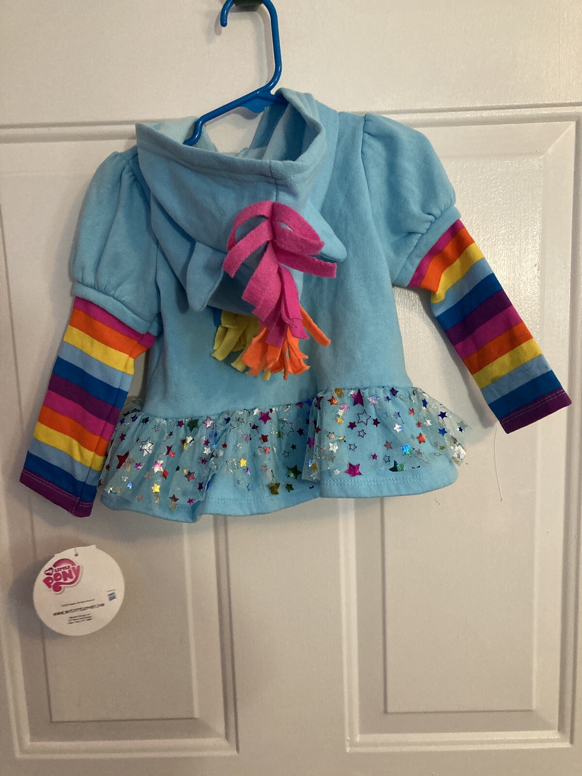 Felpa con cappuccio blu My Little Pony Rainbow Dash taglia 2T