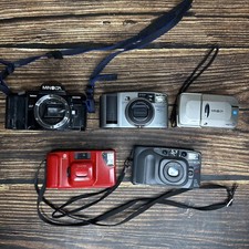 Lot of 5 Minolta Film Cameras Freedoom 1400EX Date, Vectis 25, Maxxum 7000 AF 