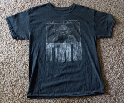 Yoda Star Wars Men's Large T-Shirt Dark Gray Master Jedi Yoda Short Sleeve   (L)