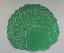 Cloth Wipes 20 Flannel 8" Green Reusable TP Baby Family Tissue 1 or 2 Ply