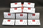 Pack of 1,3,5,10 MK 13A 2 Gang DP Switched Socket with Red Rockers K2747D1WHI NE