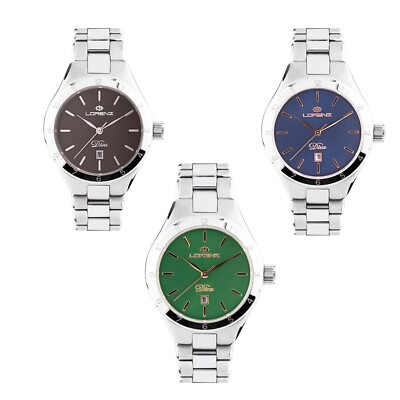 Lorenz Blue Moon Diva Damen Quarz Armbanduhr Edelstahl 32 mm Analog