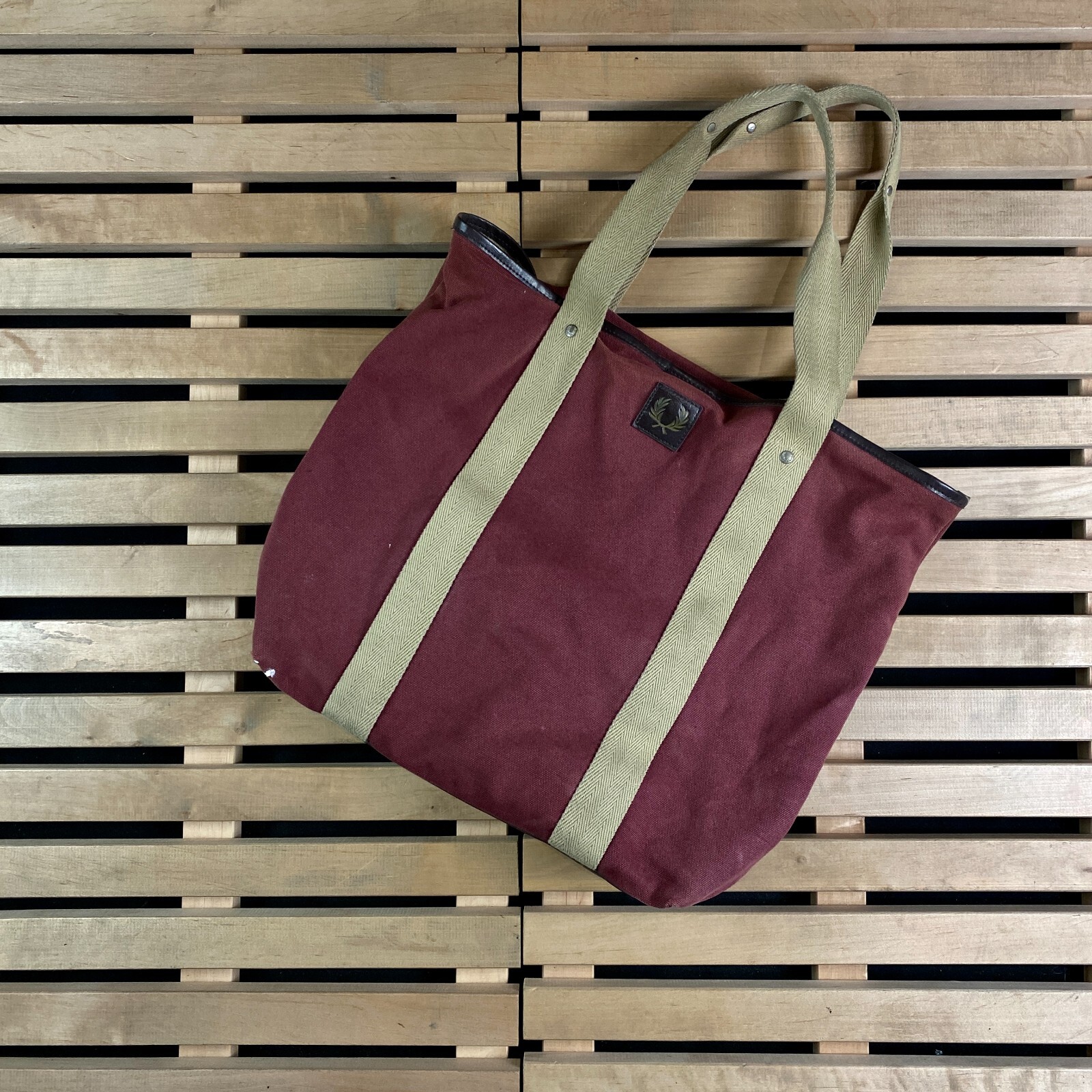 Fred Perry 90s PU Leather Boston Bag Fred perry 2025 leather