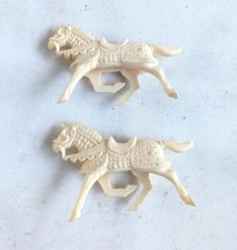 2 white 1960s Tim-mee Knight  s Horse mounted armoured